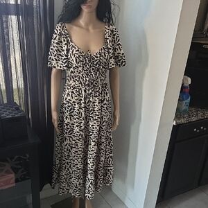 Blush Cheetah Print Midi Dress NWT L